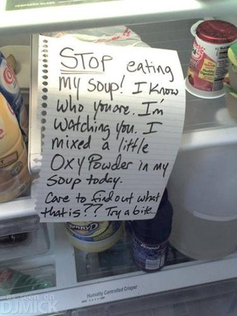 Stop eating my soup