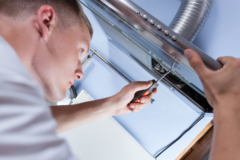 Installing professional kitchen extractor