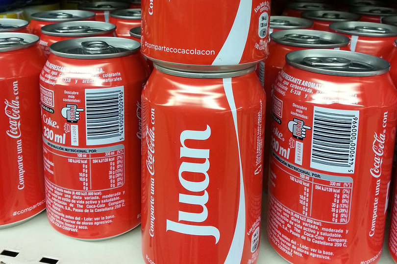 Personalized Coca-Cola cans