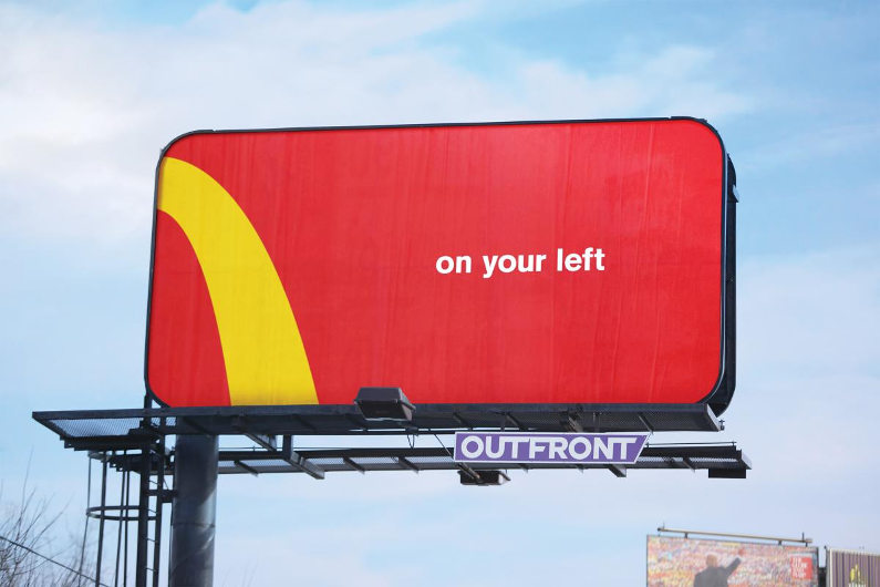 McDonalds direction billboard