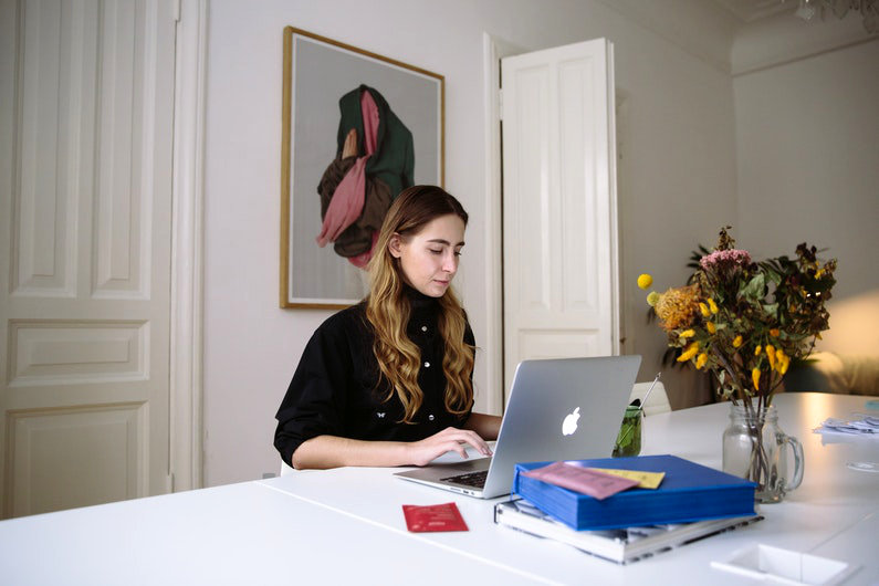 Businesswoman working from home