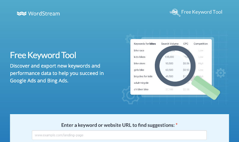 Wordstream keyword tool